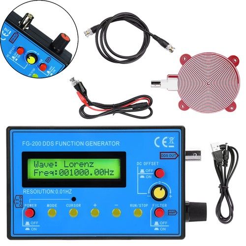 FG-200 DDS Function Signal Generator LCD Signal Generator Sinewave 0.01Hz-500Khz
