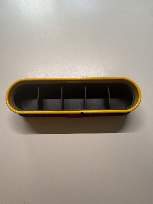 Kodak 35mm Film Case - Holds 5 Rolls - Yellow/Red Steel Case - Used, Fully Function — image 3