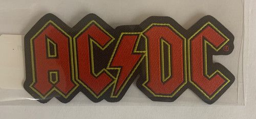 AC/DC Classic Logo Wide woven Cut Out Sew On Patch Officially Licensed