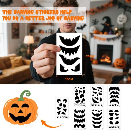 Halloween Pumpkin Carving Stencil Tool DIY Garden Sculpting Decor Party Kit Set — image 10