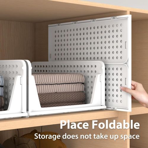 4 Pack Wardrobe Storage Organiser, Stackable & Foldable Better Boxes for Closet — image 6