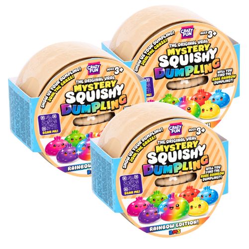 Rainbow Mystery Squishy Dumpling 3 Pack Bao Bun Fidget Toy RMS Crazy Fun 10cm — image 3