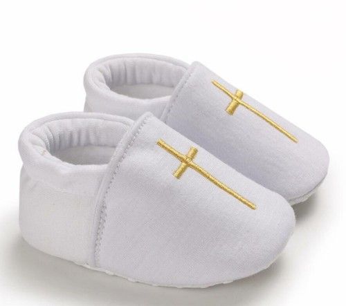 Newborn Christening Baby Boy Girl Pram Shoes Infant Soft Sole White Trainer 0-18