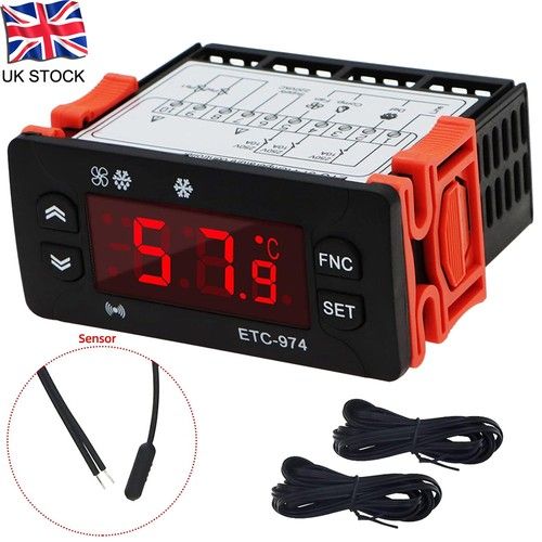 ETC-974 Refrigerator Digital Controller LED Temperature Thermostat Incubator UK