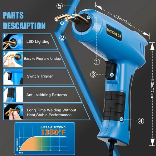 200W Hot Stapler Plastic Repair Welder Car Bumper Welding Machine Kit 1200Staple — image 4