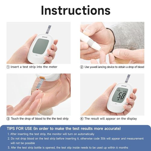 yuwell Blood Sugar Monitor, Diabetes Testing Kit with Test Strips x 50 and...  — image 8