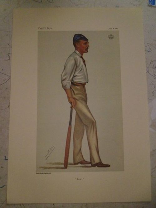 VANITY FAIR PRINT CRICKET LORD HARRIS KENT