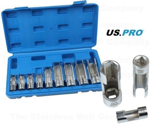 US PRO Difficult Access Socket Set Lambda Oxygen Sensor 10-22mm 9pc 5560