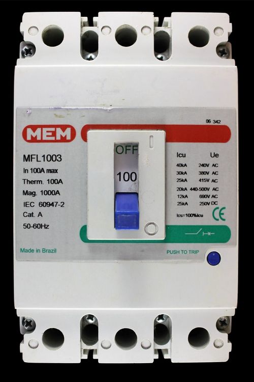 MEM 100 MCCB TRIPLE POLE 25kA MFL1003 — image 1