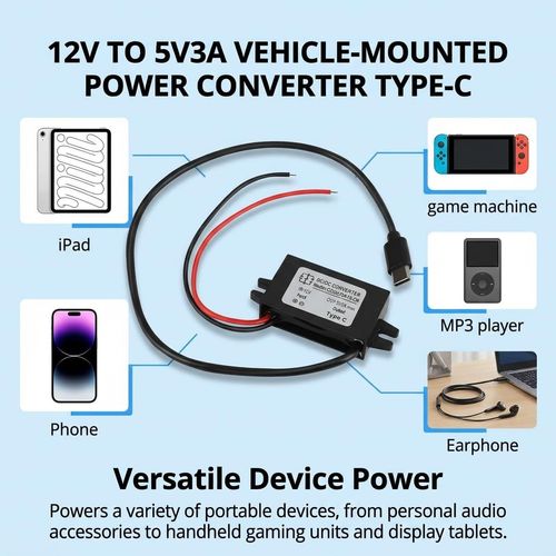 Waterproof 12V To 5V Converter USB Type C Output, DC Step Down Power...  — image 7