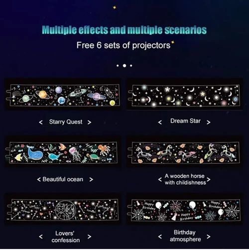 6 Different Projection Films LED Night Light 360° Rotating Star Projector Lamp — image 12