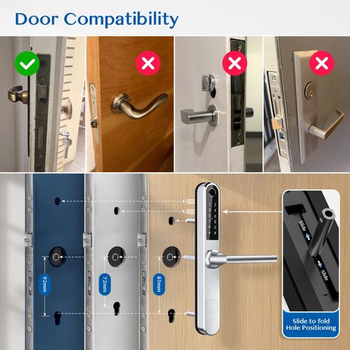 Slim Fingerprint Smart Door Lock, Keyless Entry Keypad Door Lock with Handle, E… — image 4