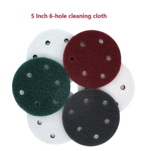 5" 6-Hole Scotch Brite Pads Hook&Loop Abrasive Finishing Cleaning Scouring Pads