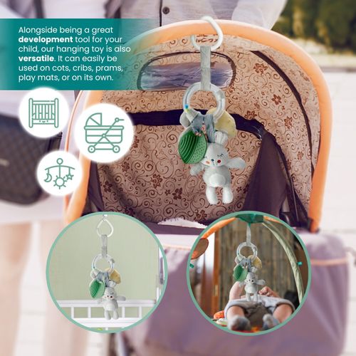 Kyoot Rabbit Clip On Hanging Soft Baby Toy for Pram Cot Car Seat Crib Buggy Chai — image 5