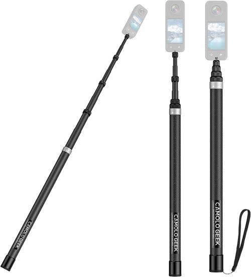 Carbon Fiber Invisible Selfie Stick Extended Pole For Insta360 X5X4 GoPro Camera — image 1