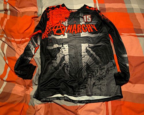 Anthrax Paintball Semi-Pro Jersey 4XL Black/Red/Grey Anarchy #15 Robertson