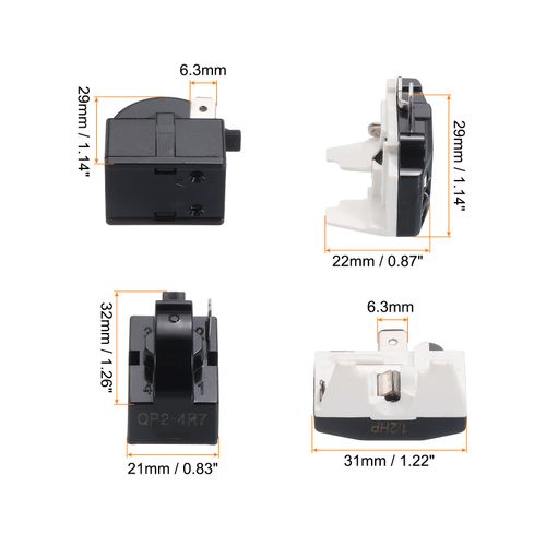 Refrigerator PTC Starter Relay 1 Pin 4.7 Ohm Overload Protector 1/2HP — image 2
