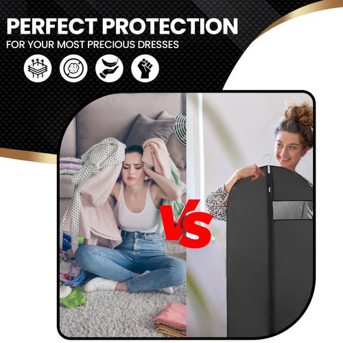60" Long Dress Bag Clothes Suit Cover Storage Travel Garment Bag Zip Up Home — image 3