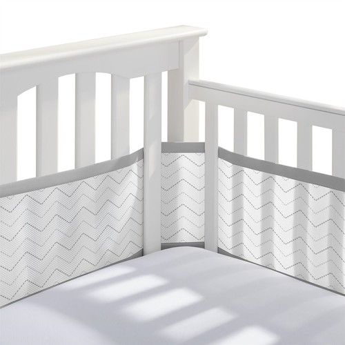 BreathableBaby Mesh Liner 4 Sided - Grey Chevron - Open Box