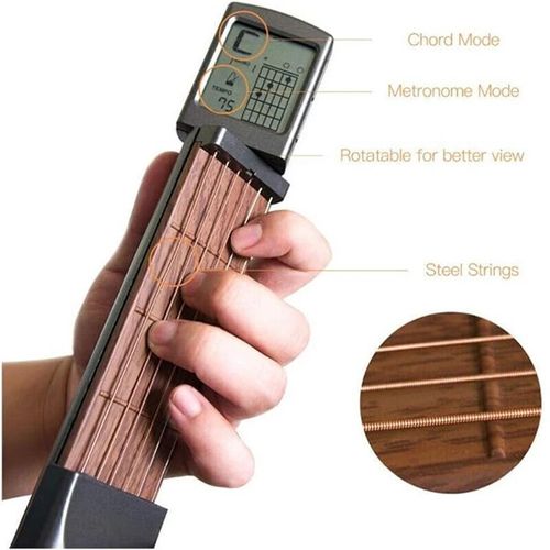 6-String Pocket Trainer Chord Guitar Beginners w/ Rotatable Chords Chart Screen — image 2