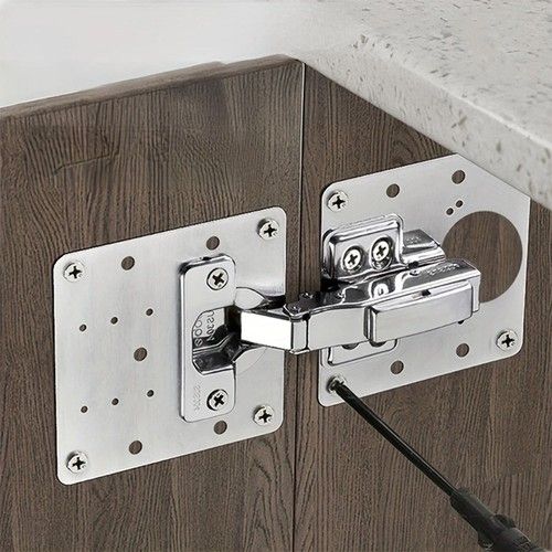 90mm Hinge Repair Plate Rust Resistant Steel Furniture Cupboard Repair Mount Set