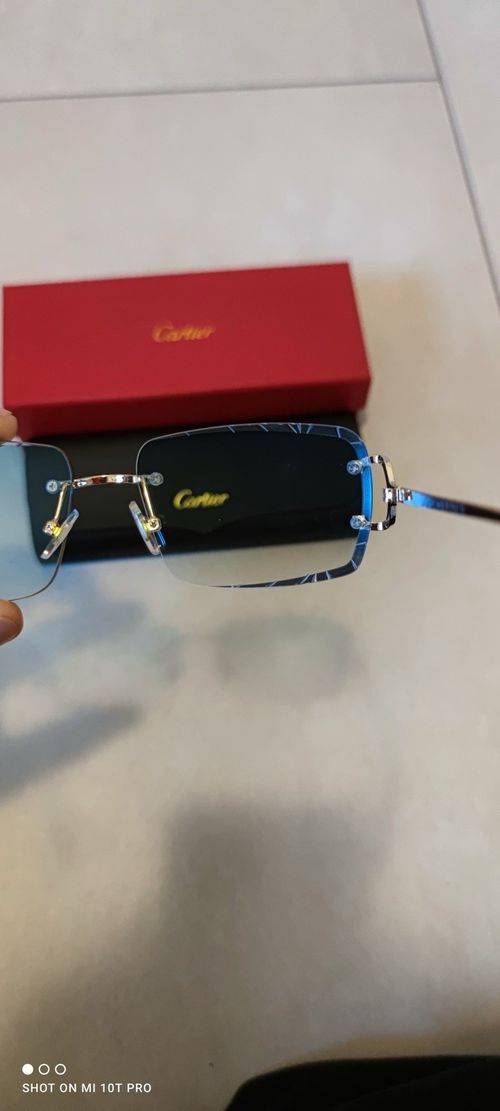 Cartier Eyeglasses Rimless, Gold Metal Frame, With Case & Box — image 6