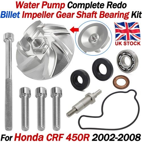 For Honda CRF 450 R 2002-2008 Water Pump Shaft Impeller Seal Bearing Repair Kit
