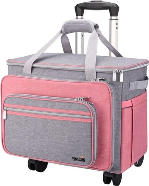 Foldable Deluxe Rolling Sewing Machine Carrying Case - Sewing Machine Carrying