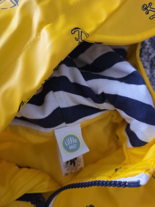 Little Me 24 Month Old Nautical Themed Yellow And Navy Blue Rain Coat — image 4