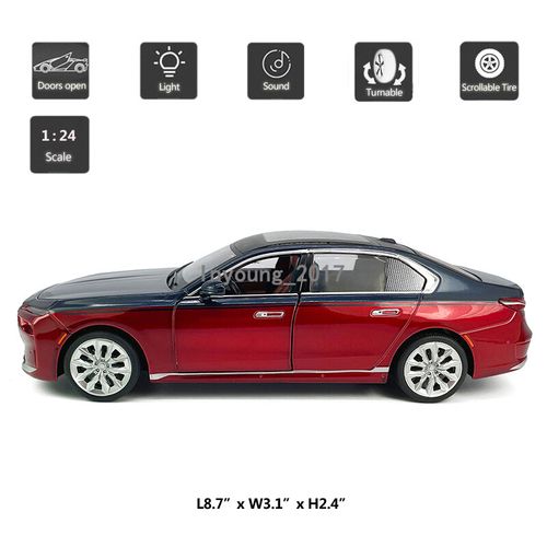 1:24 BMW i7 G70 EV Model Car Metal Diecast Toy Cars Toys for Boys Kids Gifts Red — image 2