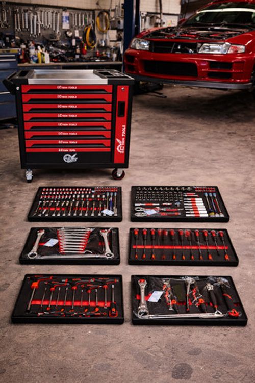 7 Drawer Rolling Tool Chest 245 Piece Tool Set Heavy Duty Garage Storage LC Tool