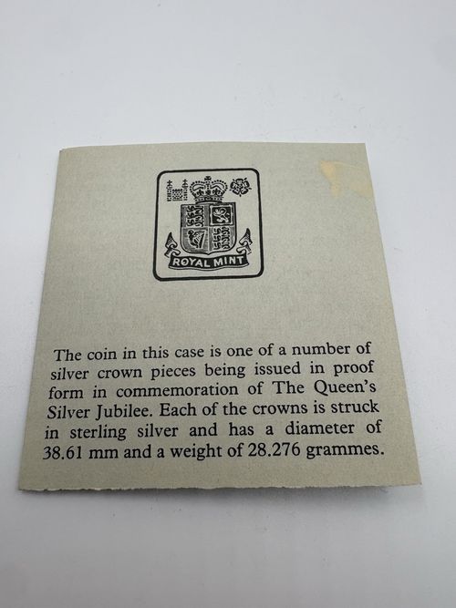 1977 Queen Elizabeth II Silver Jubilee Proof Crown .925 In Royal Mint Case — image 4