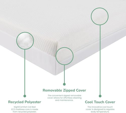 ECO Cool Touch Technology Baby Toddler Cot Bed Mattress + Cool Touch Cot Pillow — image 5