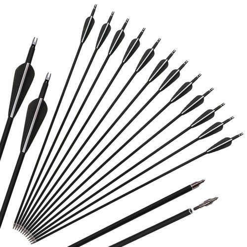 12pcs 30" Carbon Archery Hunting Arrows for Compound Bow & Recurve Bow Arrows