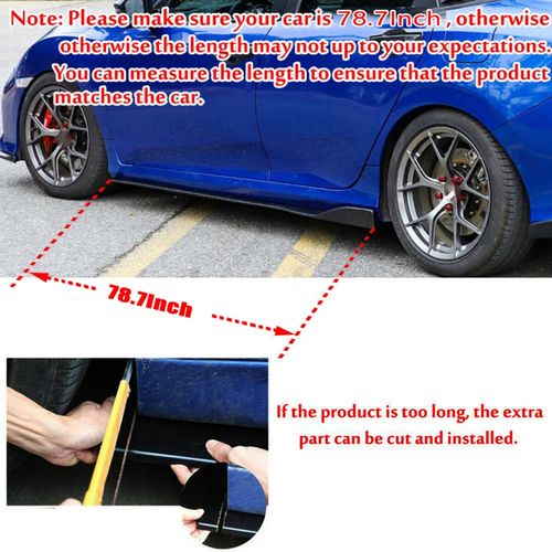 78.7'' Gloss Side Skirts Extension Rocker Panel Lips For Ford Transit Connect — image 2