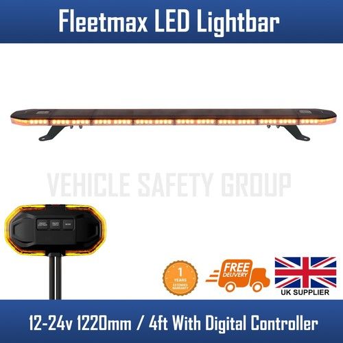 LED Amber Light Bar Strobe Beacon Recovery Warning 120cm 1200mm 1.2m 48" 12v 24v