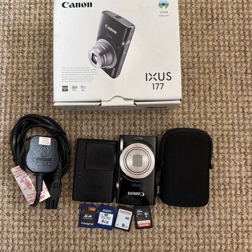 Canon IXUS 177 20.0MP Digital Camera Tested + Charger, Battery, 16GB SD, Case