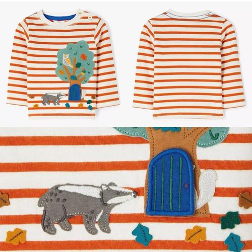 John Lewis Kids Long Sleeve Autumn/Winter Animal Scene Top Size 12-18 Months NEW — image 2