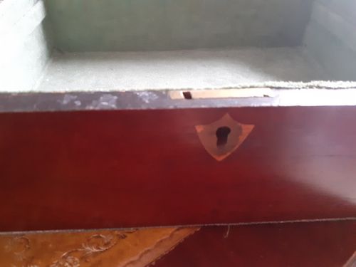 vintage wooden box with hinged lid — image 4