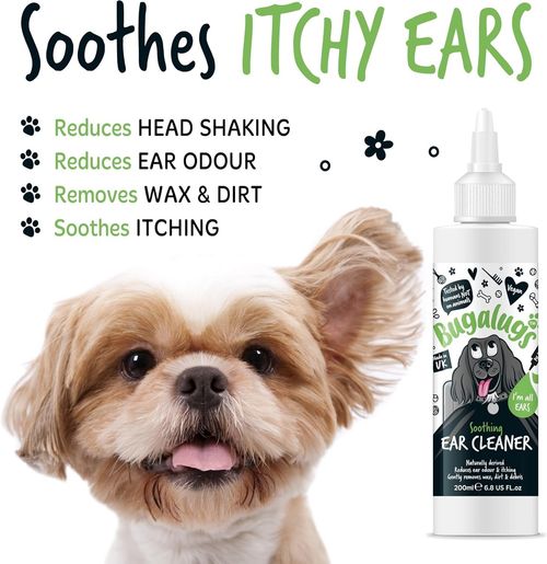 Bugalugs Dog Ear Cleaner Solution Stop Head Shaking Itching Removes Wax Dirt — image 2