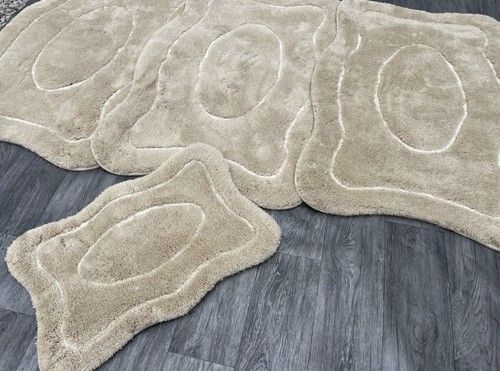 ROMANY GYPSY WASHABLE GERMAN MATS 30MM 70x110CM SET OF 4 RUGS BEIGE/WHITE 2025 