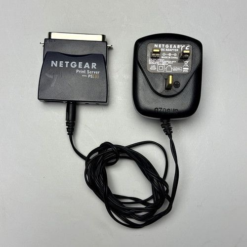 NETGEAR PS101 Mini Print Server, Parallel Port to Ethernet for Windows c/ Supply