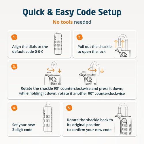 6-Pack TSA Approved 3-Digit Combination Luggage Locks with Inspection Alert — image 10