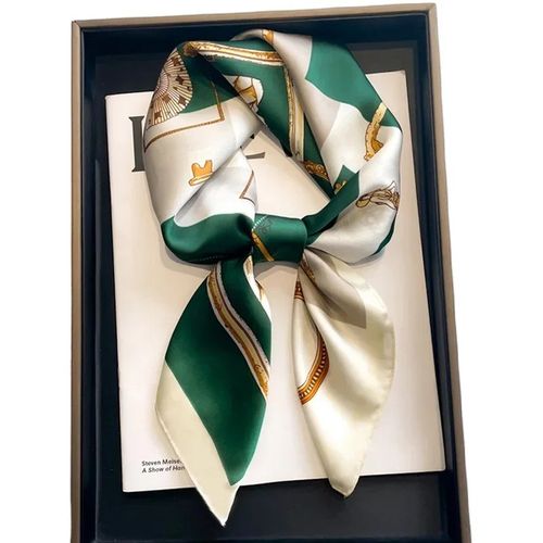 Luxury Square Satin Scarf Women Silk Feel Neck Hair Head Scarf Bandana — image 1