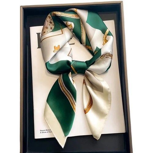 Luxury Square Satin Scarf Women Silk Feel Neck Hair Head Scarf Bandana
