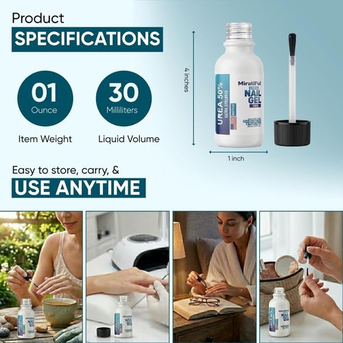Urea 50% Nail Gel for Thick Toenails & Calluses, Softens & Exfoliates, Quick-Dry — image 3