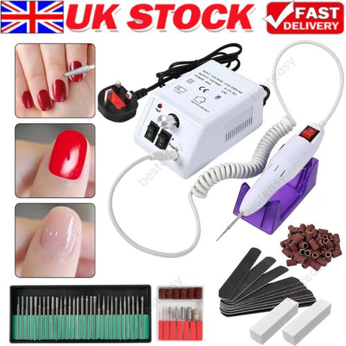 Electric Nail Art File Drill Machine Professional Manicure Pedicure False Set UK — image 1