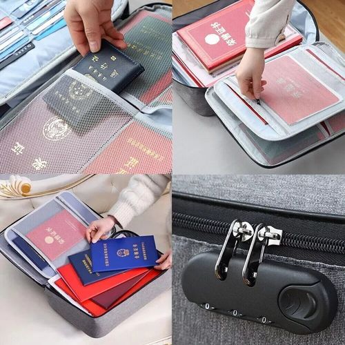2 x Fireproof Document Box W/Locks Waterproof File Storage Organizer Safe Bag — image 5