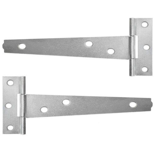 GALVANISED TEE HINGE PAIR Small-Large Outdoor Door Gate Shed Zinc Metal T Hinges