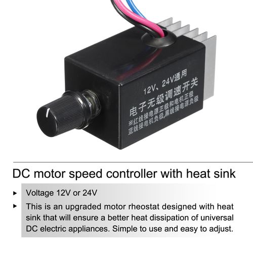 DC 12v 24v DC Motor Speed Controller Speed Control Switch Motor Rheostat — image 3